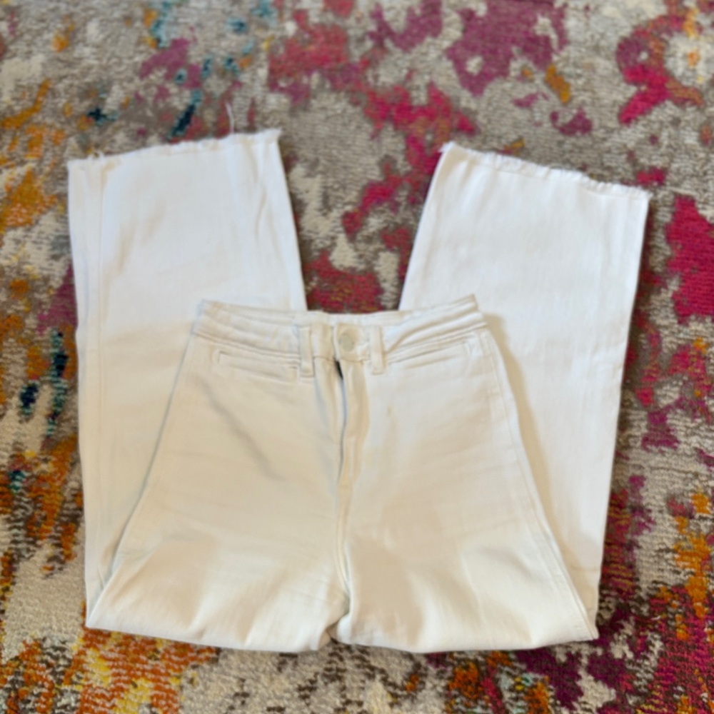 H&M • White wide-leg cropped culotte jeans - Picture 6 of 15